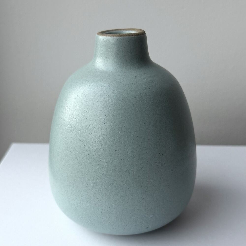 Heath Ceramics Bud Vase Robins Egg Blue Art Pottery Vase #129 Matte - 4”